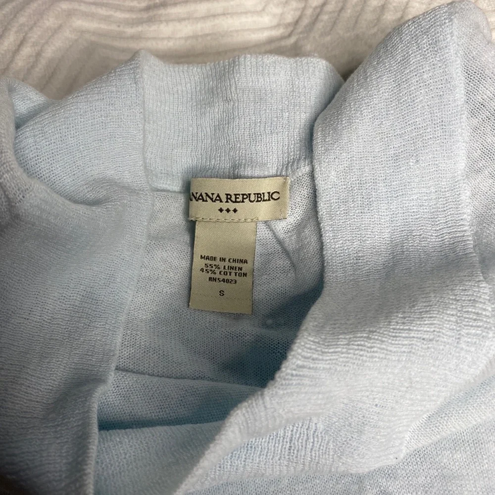 BANANA REPUBLIC Linen V Neck Pull Over Beach Sweater - Picture 5 of 8